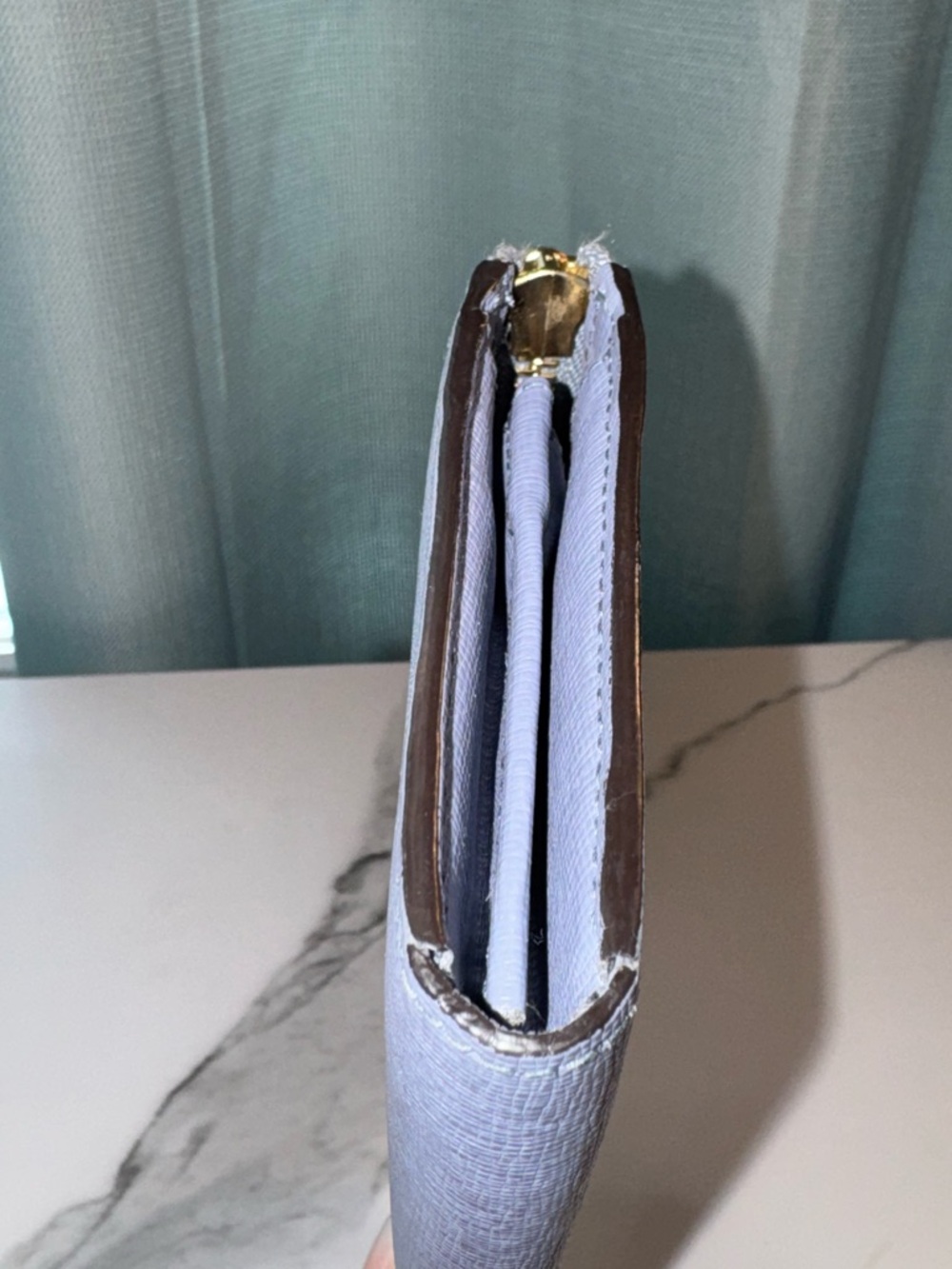 Furla Periwinkle Saffiano Three-Quarter Zip Wallet - Picture 4 of 11
